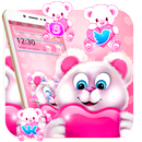 Niedliches rosa Teddy-Theme APK