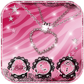 Roze Zebra Diamant Juweel tema-icoon