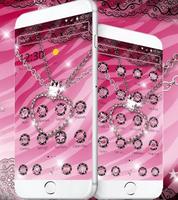 برنامه‌نما Pink Zebra Diamond Jewelry Theme عکس از صفحه
