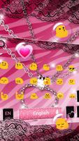 برنامه‌نما Pink Zebra Diamond Theme Keyboard عکس از صفحه