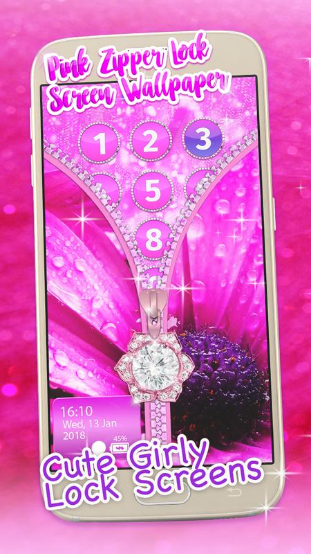 Kunci Layar Resleting Latar Belakang Pink for Android ...