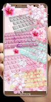 Pink Flowers keyboard Affiche