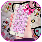 Cute Pink Kitty Keyboard 2018 آئیکن