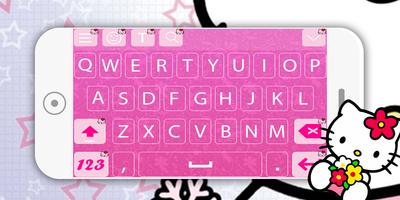 Cute Pink Kitty Keyboard 2018 پوسٹر