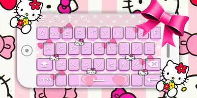 Cute Pink Kitty Keyboard 2018 اسکرین شاٹ 1