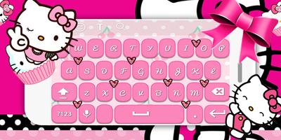 Cute Pink Kitty Keyboard 2018 capture d'écran 3