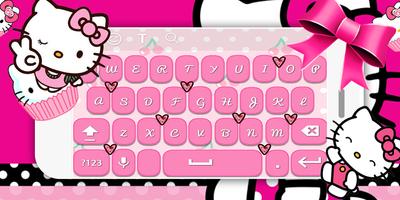 Cute Pink Kitty Keyboard 2018 screenshot 3