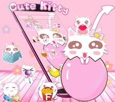 Linda bote Rosado tema Cute Kitty Pink captura de pantalla 2