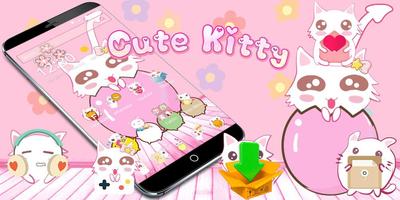 Linda bote Rosado tema Cute Kitty Pink captura de pantalla 3