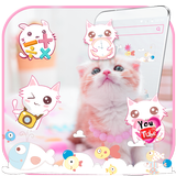 Pink Cat Cute Kitty Theme biểu tượng
