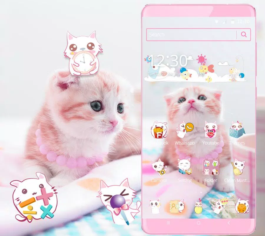 Tải xuống APK Pink Cat Cute Kitty Theme cho Android