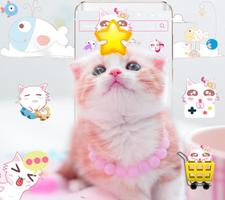 Pink Cat Cute Kitty Theme capture d'écran 2