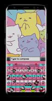 Pink Kawaii Kitty Emoji Keyboard captura de pantalla 1