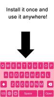 Pink Glitter Theme - Cute Bowknot Keyboard poster