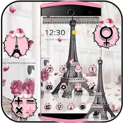 Eiffel Tower Theme Pink Black APK download