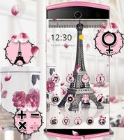 برنامه‌نما Eiffel Tower Theme Pink Black عکس از صفحه