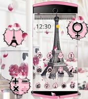 Eiffel Tower Theme Pink Black screenshot 1