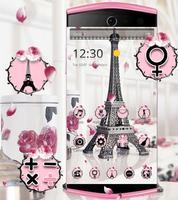 Eiffel Tower Theme Pink Black स्क्रीनशॉट 1