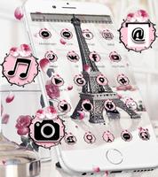 Eiffel Tower Theme Pink Black screenshot 2