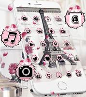 برنامه‌نما Eiffel Tower Theme Pink Black عکس از صفحه