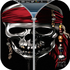 Pirates Skull zipper lock biểu tượng