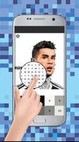 Pixel Art Football Player Coloring Color by Number syot layar 2