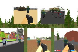 Pixel Zombies Frontline Gun постер