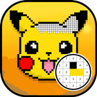 ikon Color by Number Pokemon Pixel Art