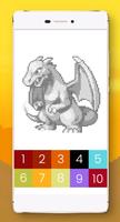 Color by Number Pokemon Pixel Art Plakat