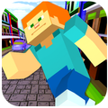3D Craft Block Square Surf Run