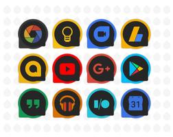 PixelDew Dark Icon Pack الملصق