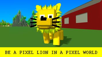Pixel Lion Survival Simulator Affiche
