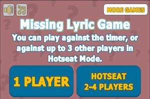 Missing Lyric Game Plakat