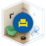 Sueco diseño de hogar 3D icono