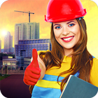 crane construction city road 3 d biểu tượng