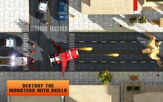 Futuristic Flying Truck vs Ugly Monsters Battle 3D screenshot 2