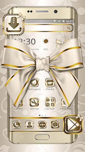 Thể hiện phong cách và sự sang trọng với nền tảng Android của bạn với chủ đề Extravagant Platinum Gold Bowknot. Tải xuống Theme APK ngay để trang trí điện thoại của bạn! 
