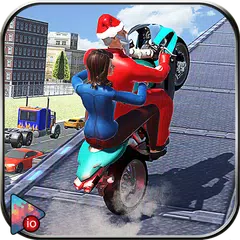 Скачать Санта-байк-гонщик: хитрые трюки с трафиком APK