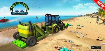 Sand Tractor Beach Cleaner : Free Driving Games
