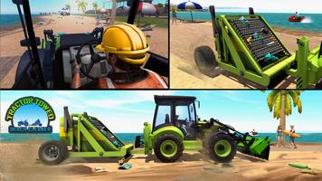 Sand Tractor Beach Cleaner : Free Driving Games capture d'écran 2