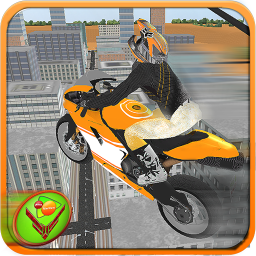 Tricky Stunt Rider - Wheelie City Flying Racing 3D