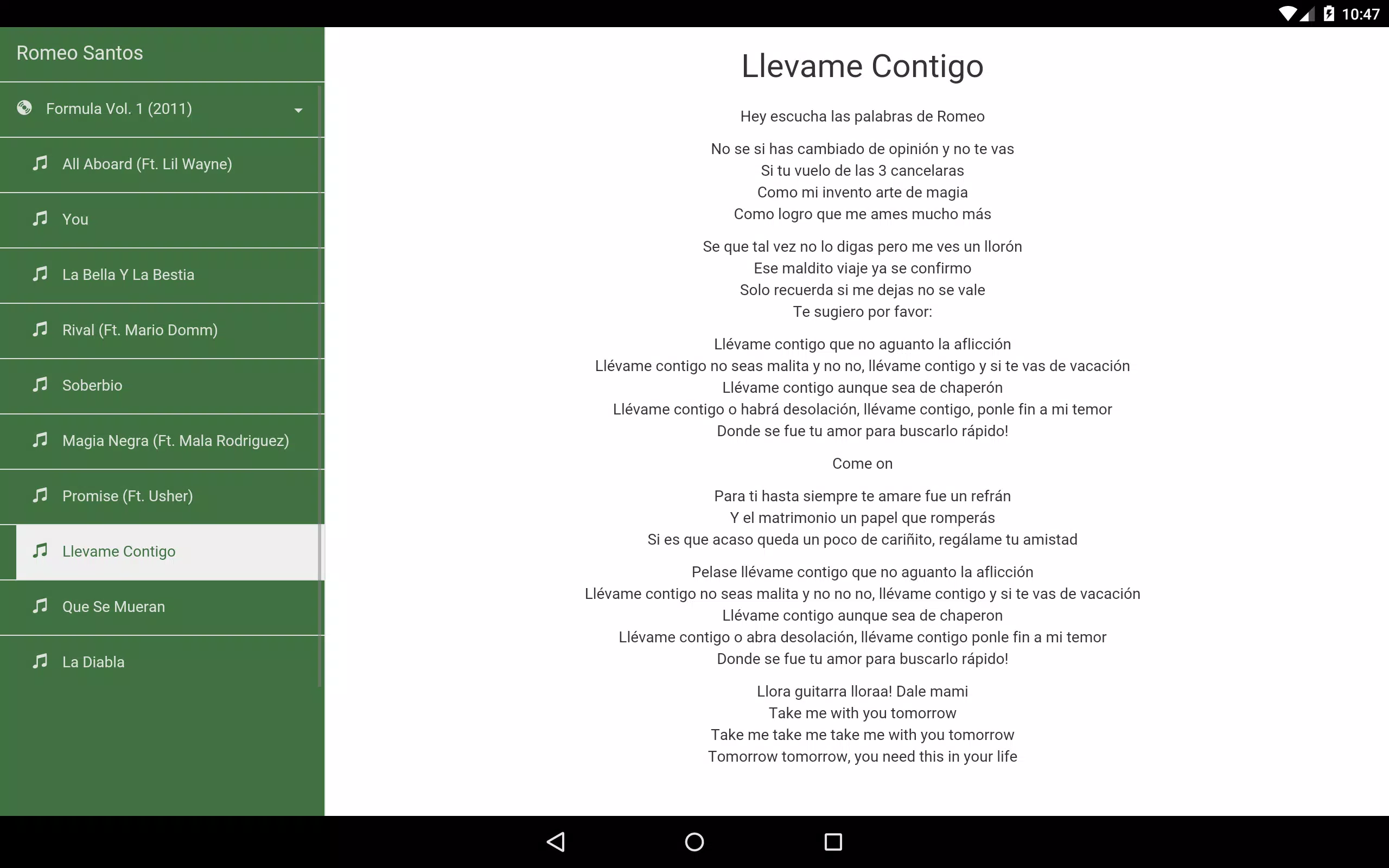 Descarga de APK de Romeo Santos Letras para Android