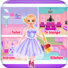 Doll house repair & bathroom cleaning girls games icon