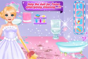 پوستر Doll house repair & bathroom cleaning girls games