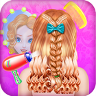 Fashion girl tricot hairstyles salon-hairdo jeu icône