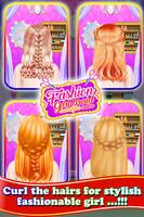 时尚女孩辫子发型沙龙发型游戏 截图 1