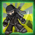 Black ninja club running icon