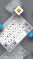 White&Emoji Pro Keyboard Theme - Pearl White اسکرین شاٹ 1