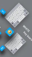 White & Emoji Pro Keyboard Theme - Pearl White capture d'écran 2