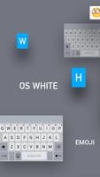 White Emoji Keyboard Theme - Pearl White & Emoji plakat
